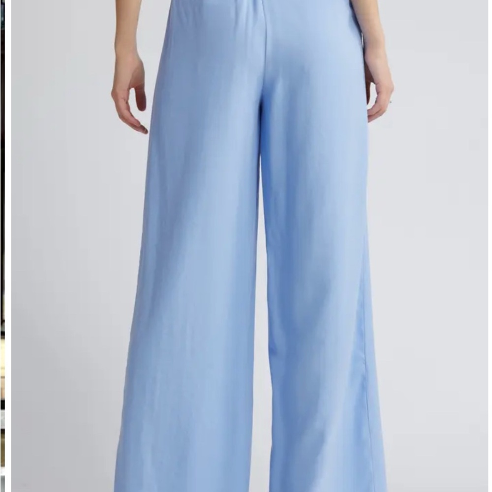 H&M Light Blue Pleated Trousers - Picture 3 of 9